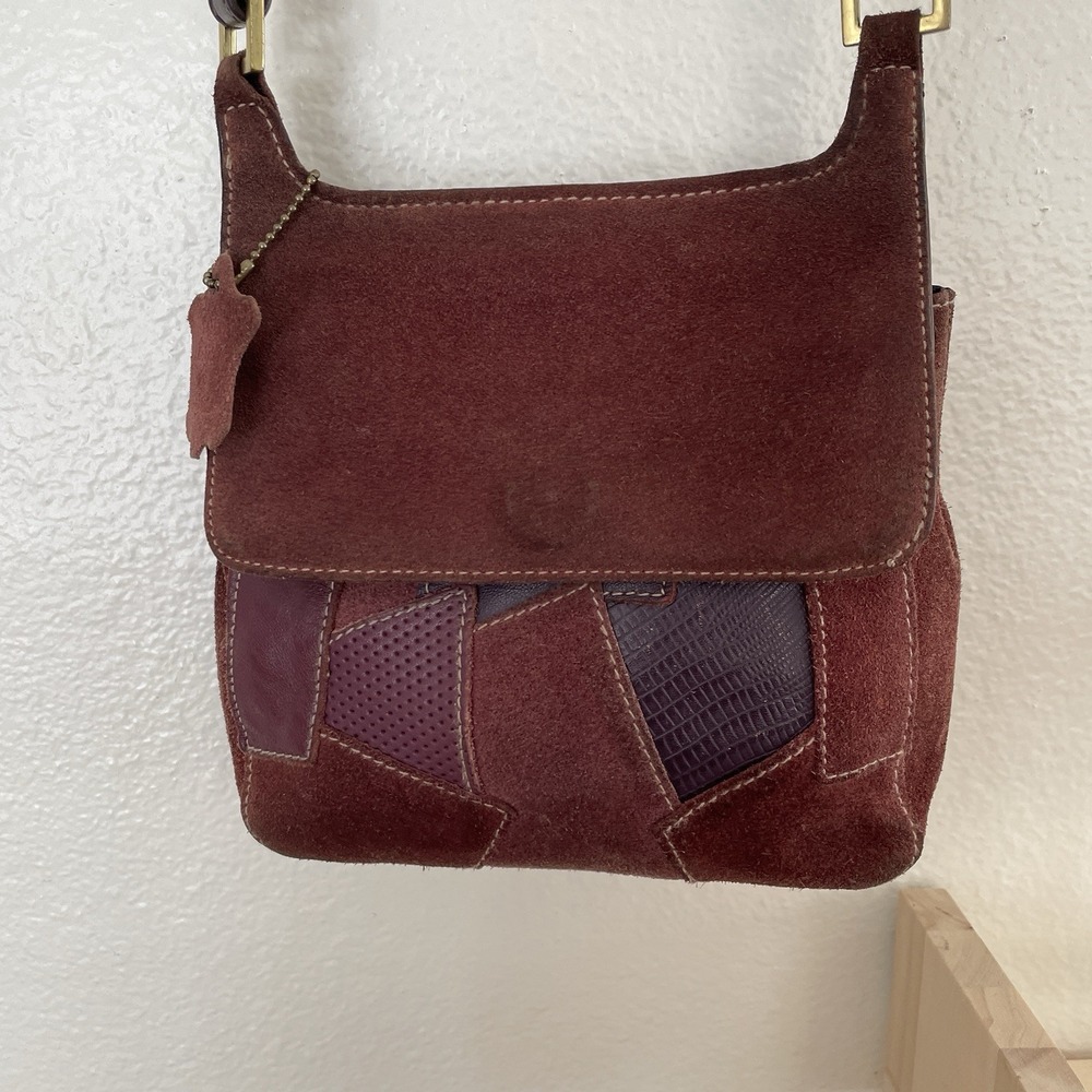 Vintage Y2K Q&A Brown‎ Patchwork Crossbody Shoulder Bag